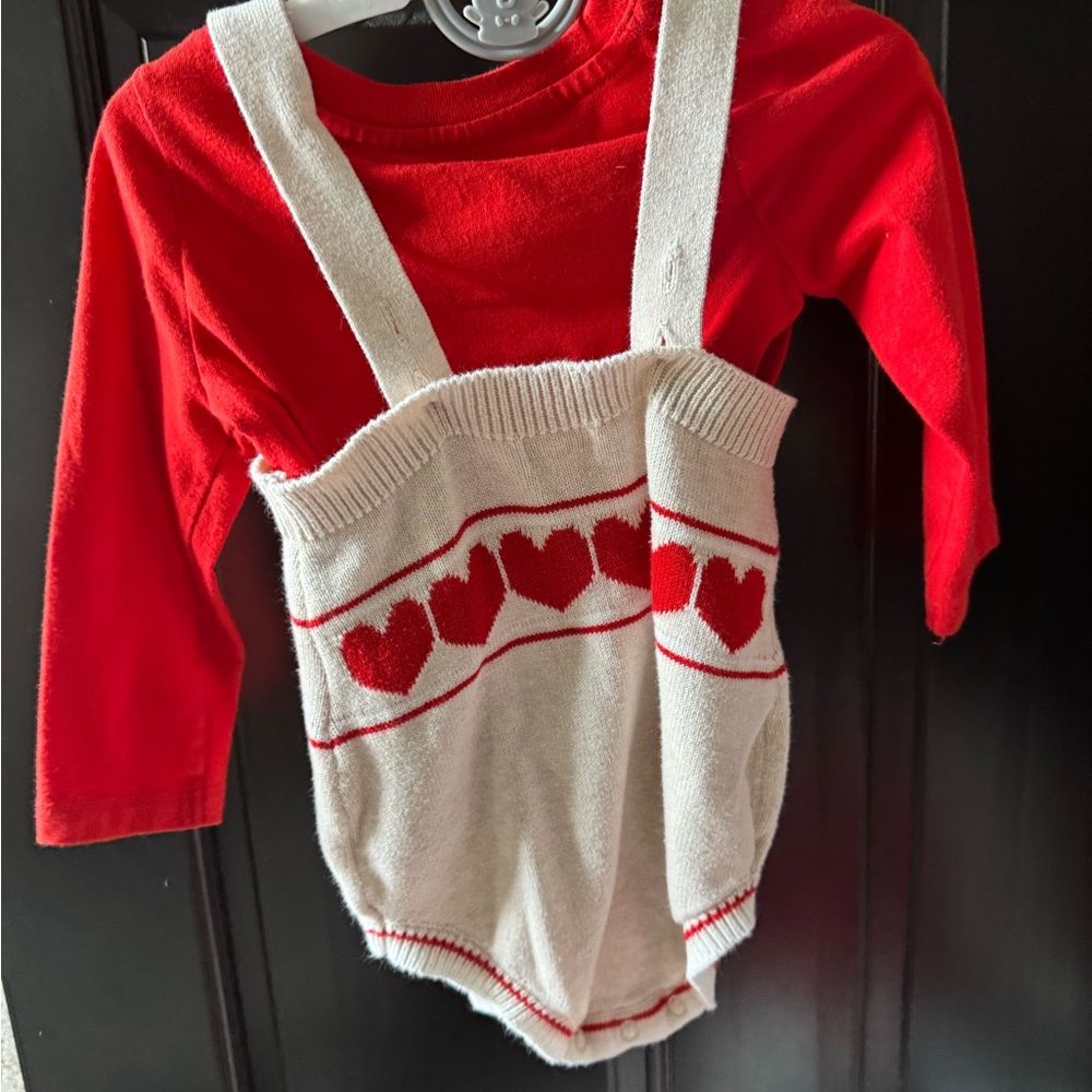 Red and White Heart Bodysuit